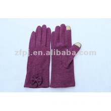 lady's winter use iphone gloves wool leather